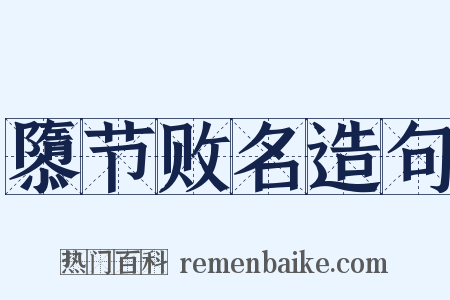 隳节败名造句是什么意思的图片